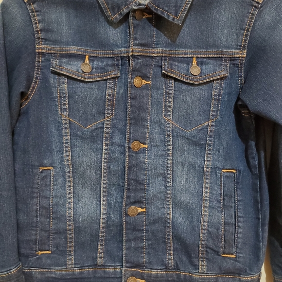 Old Navy Girl's Dark Blue Denim Trucker Jacket - Picture 3 of 9